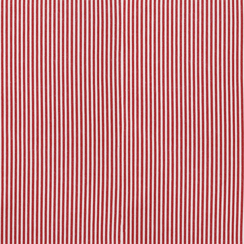 Cotton Poplin Narrow Stripe Red