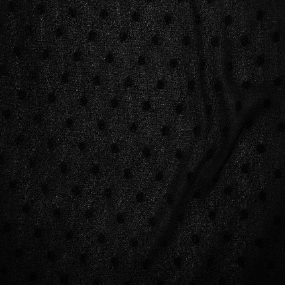 Crinkled Dobby Spot Chiffon Black