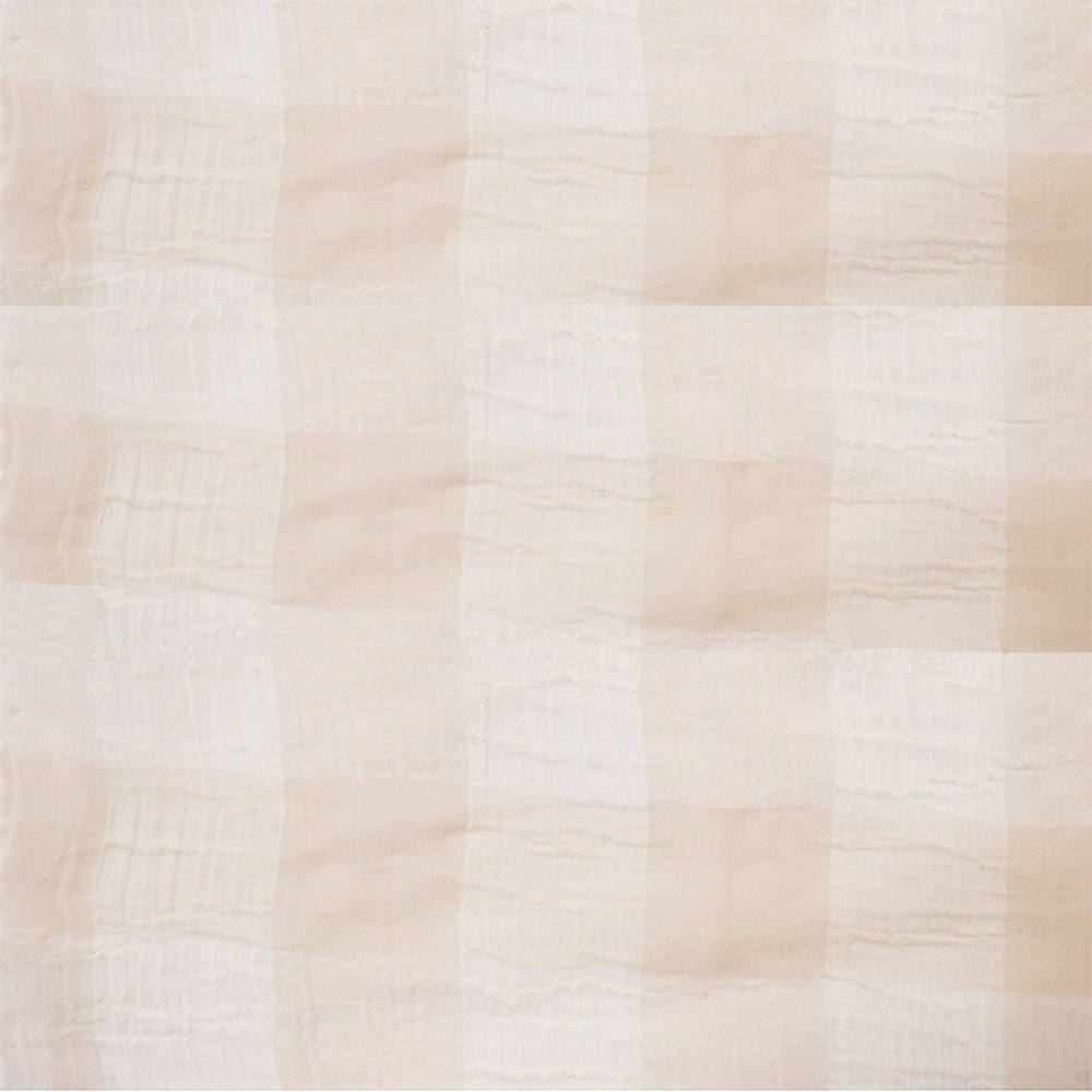 Large Check Chiffon Yoryu Blush White