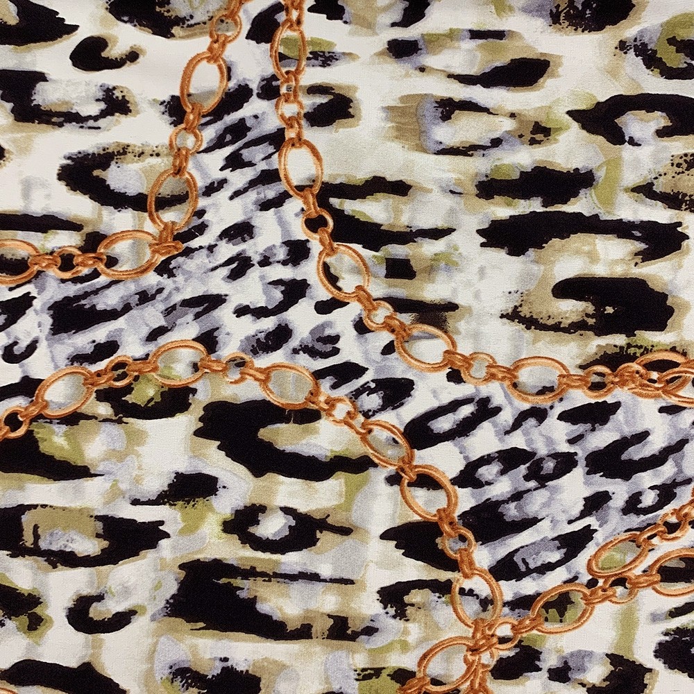 Silky Satin Animal Chain Print Copper Chain