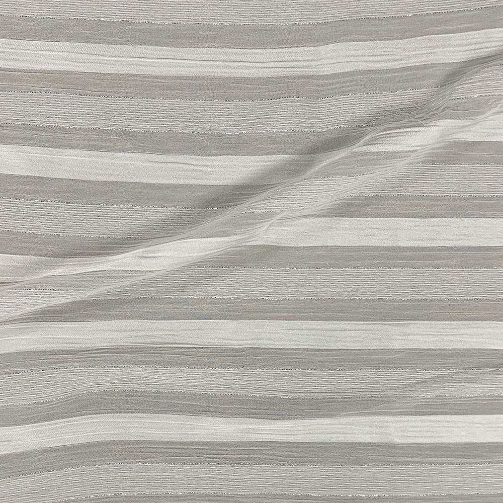 Yoryu Chiffon With Satin Stripe and Lurex SM-3963 Ivory