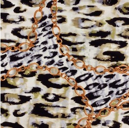 Silky Satin Animal Chain Print Copper Chain