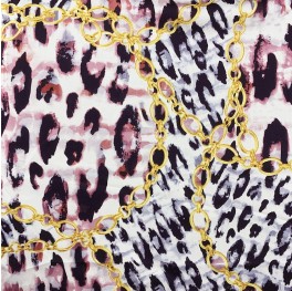 Silky Satin Animal Chain Print Gold Chain